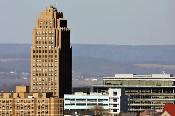 Allentown skyline centred on the art deco PPL Building