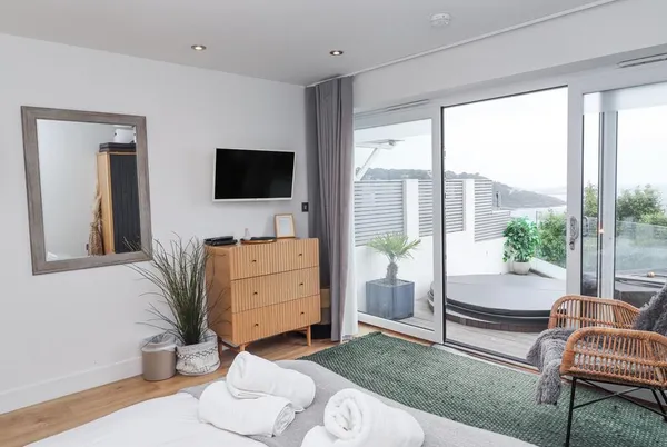 Atlantic Watch 8 bedroom with sliding doors to the terrace hot tub
