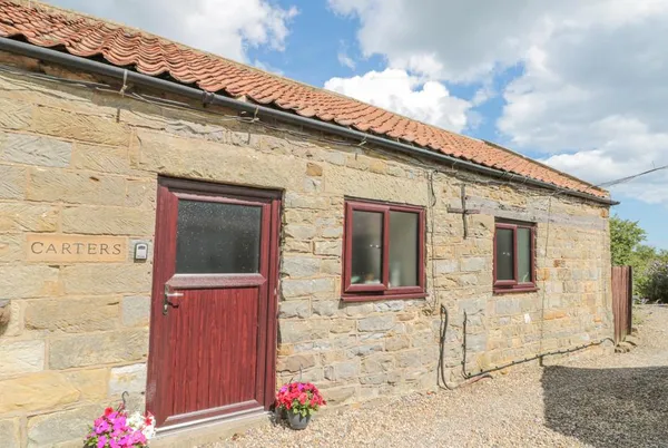 Carters stone cottage front with red stable door