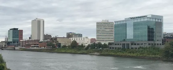 Downtown Cedar Rapids skyline across the Cedar River