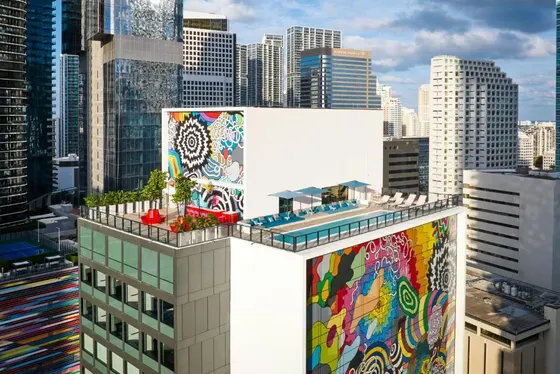 Building with a mural on the side of it