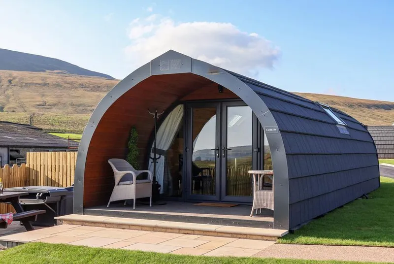 Curlew arched pod with Yorkshire Dales hills