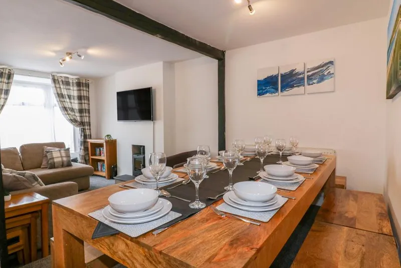 Fistral Quay long dining table in the open-plan living space