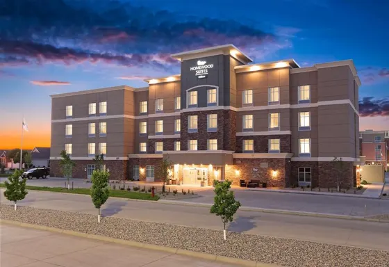 Rendering of the office building at dusk