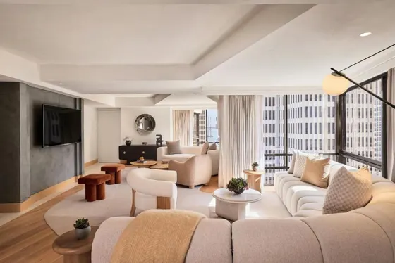 Living room with a couch and a tv