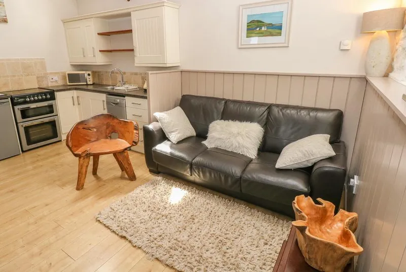 The Barn at Waunlippa compact living room and kitchen