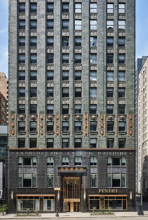 Tall building with a sign on the front of it