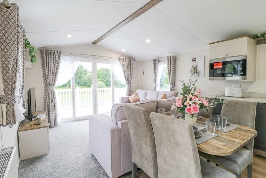Pheasant Lodge bright open-plan lounge and dining area