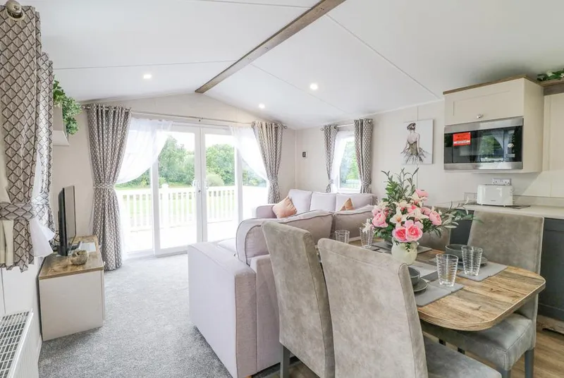 Pheasant Lodge bright open-plan lounge and dining area
