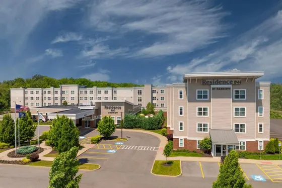 Hotel with a parking lot