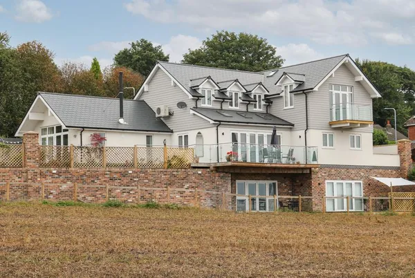 Slitting Mill Annex rear elevation with balcony and rural field