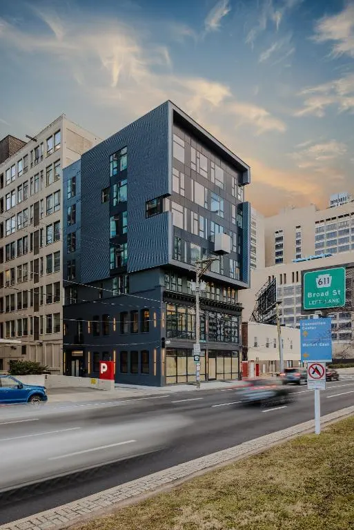 Building on the side of a city street