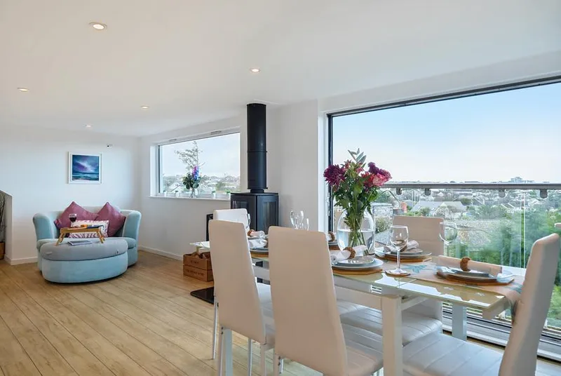 Sunset View bright dining and lounge interior