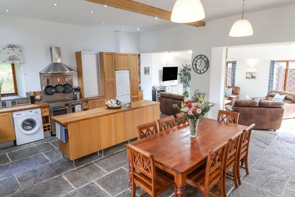 The Gatehouse open-plan kitchen diner flowing into the lounge