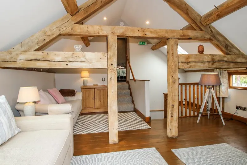 The Hay Loft beamed upper lounge