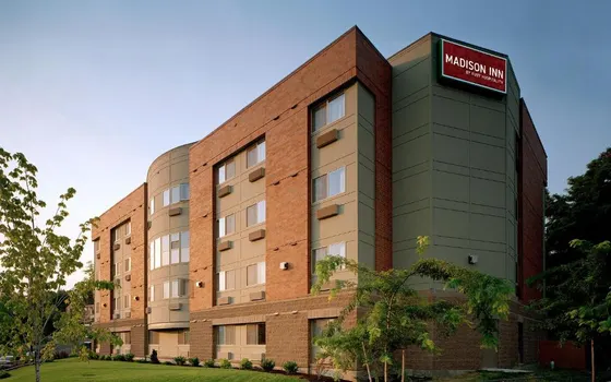Building with a sign on the side of it