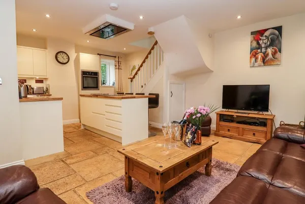 The Stables open-plan kitchen and sitting area