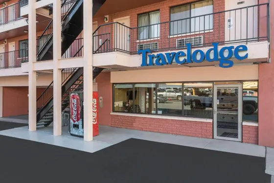 Travelodge building with a sign on the front of it